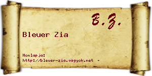 Bleuer Zia névjegykártya